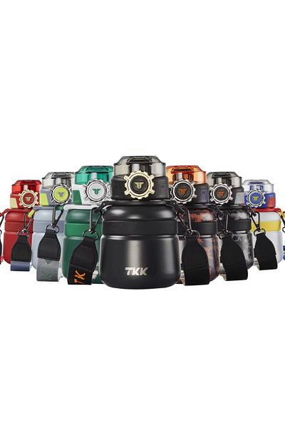 Vagonlife TKK 600ml Stainless Steel Thermos Flask - With Strap Use Without Straw (Vision)