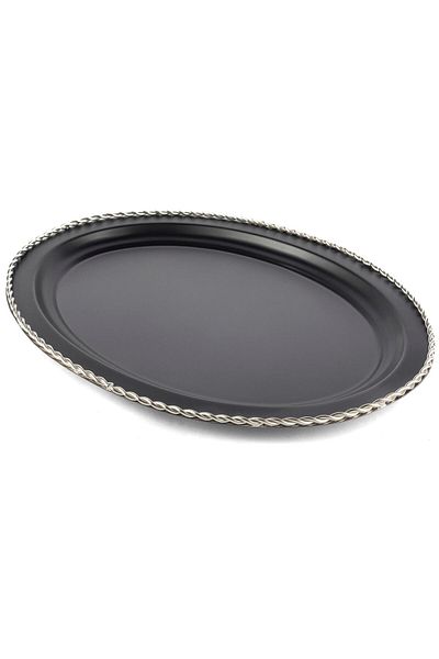 Mikasa Moor Black Oval Tray 46x35cm