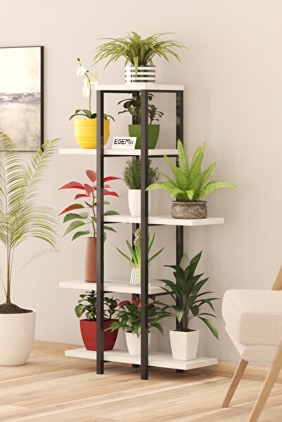 ODİNA Dekoratif 5 Raflı Metal Çiçeklik Saksı Standı Saksılık YUKSEK AYAK 112 ...
