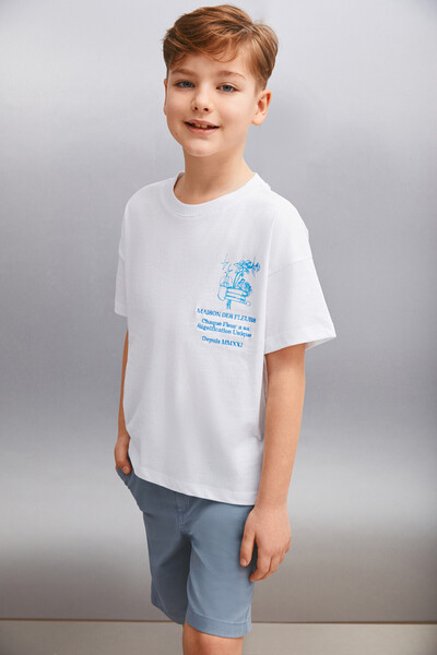 GRIMELANGE Men's White T-shirt - Davy