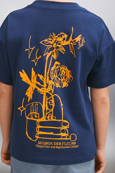 GRIMELANGE Marineblaues T-Shirt für Herren - DAVY