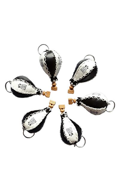 kapadokyahediyelik Kapadokya Deri Balon Anahtarlık Siyah-Beyaz  (2) Adet