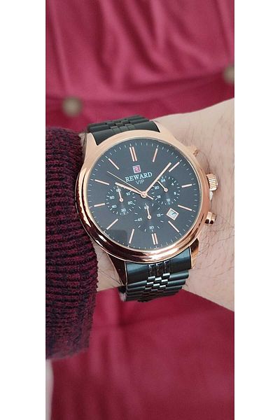 Reward Steel Case Men's Wristwatch Functional 1985