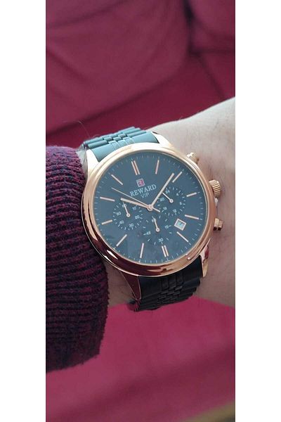 Reward Steel Case Men's Wristwatch Functional 1985