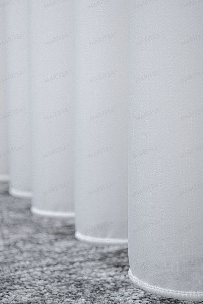 MARİTSA Ecru Colored Tulle Curtain - Crepe Series, Gramaged Ahu Pattern, Tight Pleat (1X3), Curtain with Lead Skirt