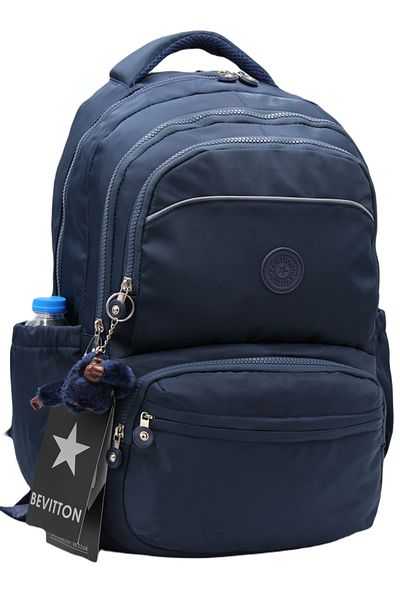 Bevitton Special Water Repellent Fabric Navy Blue Unisex School Backpack A3152