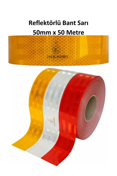 PLATİN HIRDAVAT Tüvtürk Onaylı Reflektörlü Fosforlu Şerit Bant Reflek Ikaz Ba...