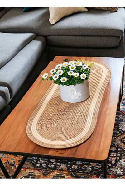 HomeTurko طبيعي، طبيعي، جوت، خوص، مفرش طاولة، مفرش طاولة القهوة، مفرش طاولة، ...