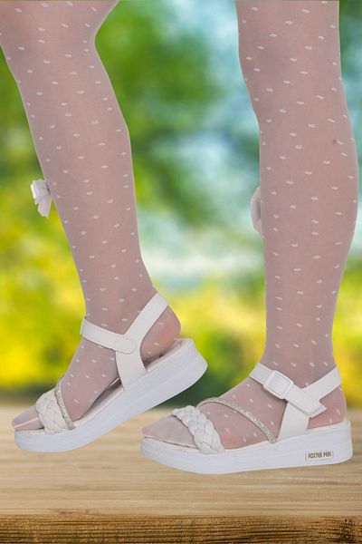 Moricha Sandale pentru fete cu talpă ortopedică - cu velcro și sclipici de vară