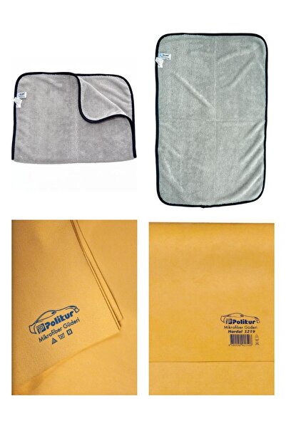 Spark 2315 Oto Kurulama Havlusu Ve Polikur 3219 Mikrofiber Güderi Oto Kurulama Bezi (2'Lİ SET)