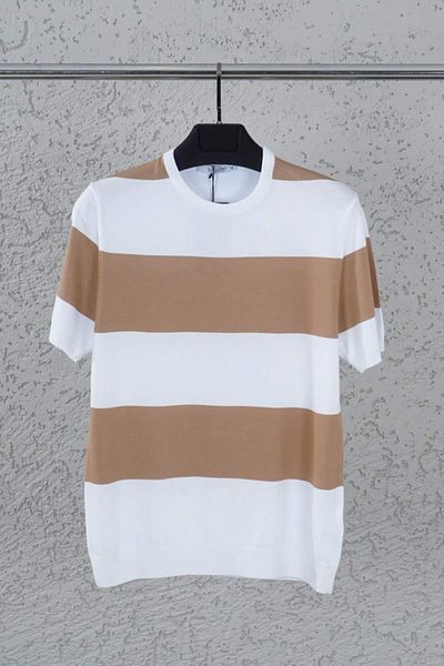 DYNAMO Tricou bej cu decolteu O pentru bărbați 175