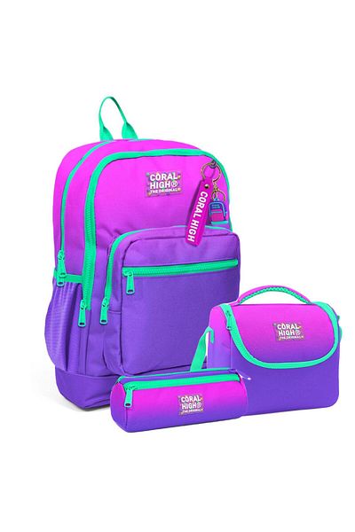 Coral High 23762 Rucsac de școală model - Set de culori roz și violet