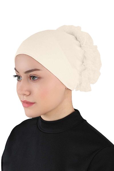 Ecardin Ανοιχτό μπεζ κουλούρι με κορδόνι Bandana - St 610