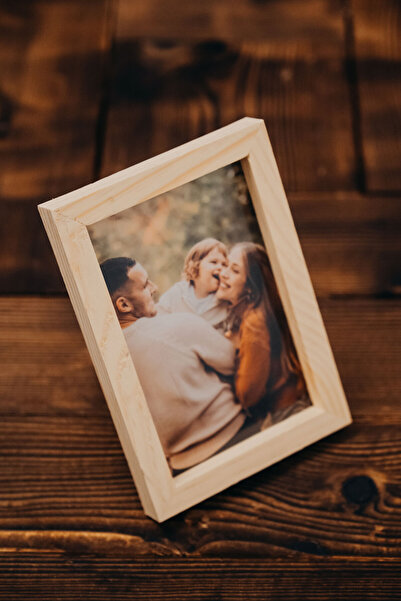 huhuli 10×15 Cm Iskandinav Çam Ahşap Fotoğraf Çerçevesi – Dekoratif, Koruyucu Film & Plastik Arka Kapak