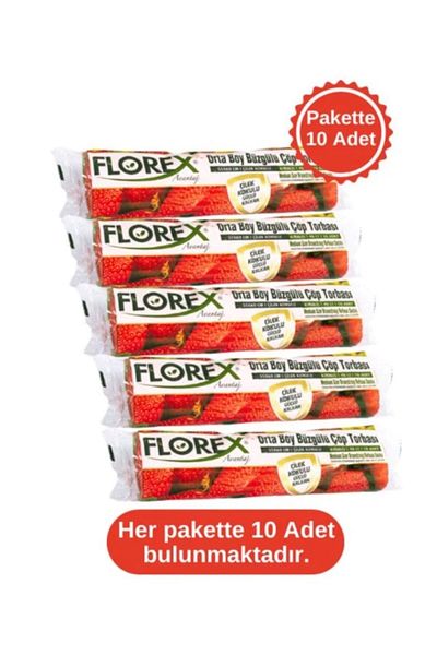 ERSAT HOME Florex 60 Liter Drawstring Strawberry Scented Garbage Bag / 65 X 70 Cm- 10x10 Rolls / Package