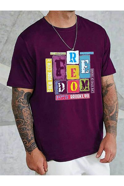 Medinenur Μπλουζάκι με στάμπα Feedom Unisex Crew Neck