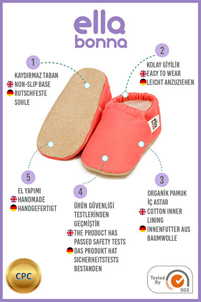 Ella Bonna Pink Baby Booties - Non-Slip Sole, Home Boot Slippers, Nursery Slippers