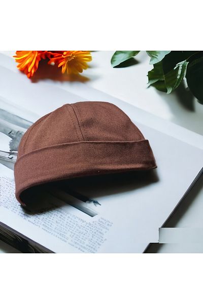 Shopiolog Summer Cotton Docker Kipa Hat Short Hat with Back Adjustable Without Visors
