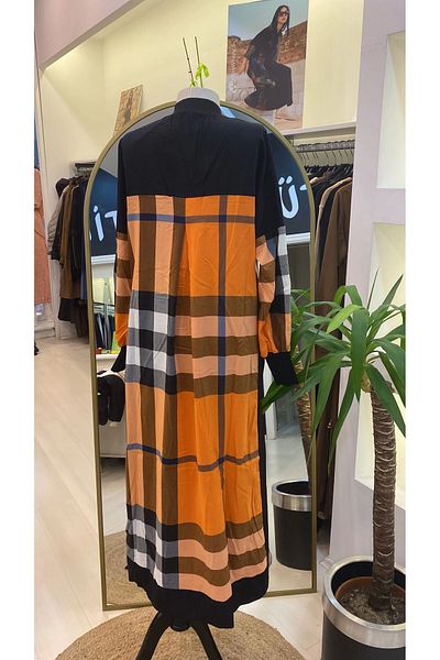 Invee Burbery Long Orange Shirt 6780