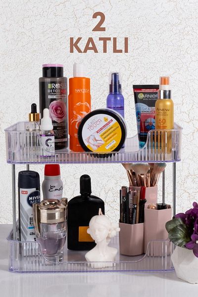 GRİMOR Life Multi-Purpose 2-Tier Crystal Shelf| Organizer Kitchen Countertop Spice Cabinet Organizer