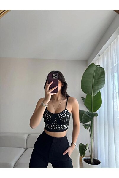 Modazeyosh Kadın İncili Askı Ayarlı Bustiyer