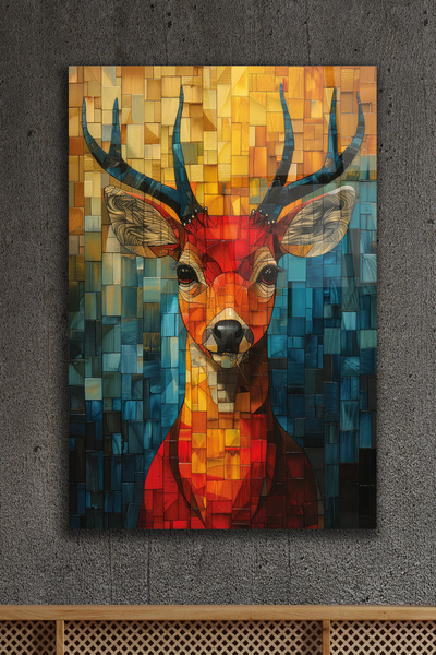 ACRES Soyut Geyik Cam Tablo