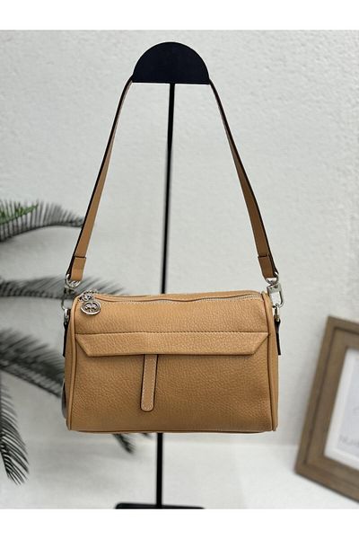 Jacquline IM541 FRONT POCKET DETAIL TWO EYE BOTH HANDLE BOTH CROSS LEATHER BAG WOMEN