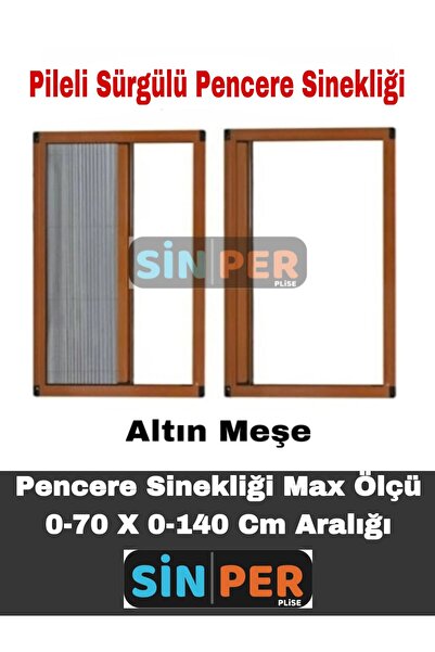 SİNPER PLİSE Pileli Plise Sürgülü Akordiyon Katlanır Pencere Sinekliği 0-70 C...