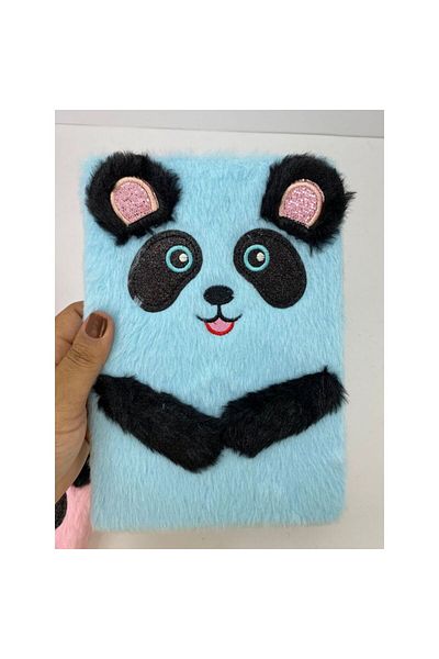 Çılgıntrend Caiet de note cu design panda drăguț cu dungi de pluș