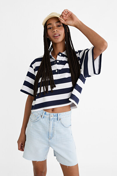 Stradivarius Uzun denim şort