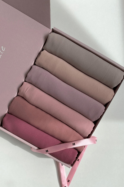 hijabchi مجموعة من 6 شالات مستوردة من حرير المدينة المنورة وشالات الهدايا Soi...