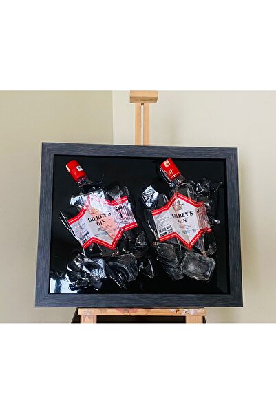 ArtisticDesigns GILBEY'S KIRIK ŞİŞE SANATI EPOKSİ TABLO