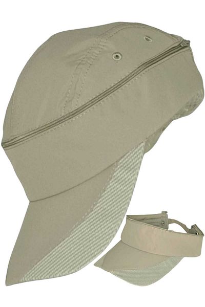 Mood Agenda Unisex Micro Fabric Zippered Athlete Running Tennis Cap Visor Hat