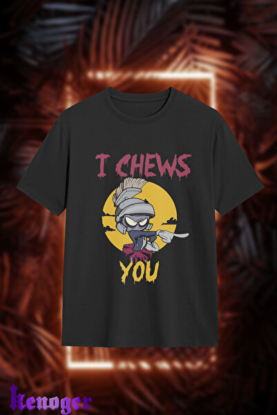 kenoger Ουνισέξ Όβερσάιζ - Μπλουζάκι με στάμπα  "I Chews You "