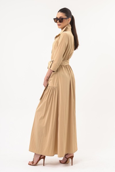 UTOPIAN Beli Kuşaklı Düğmeli Elbise
