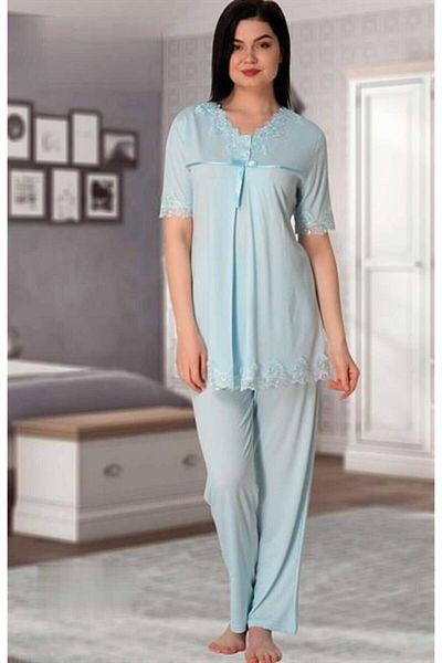 LOHOUSE Set de pijamale de maternitate albastru