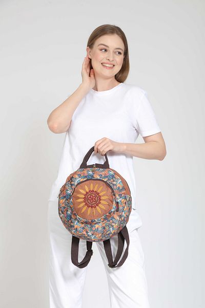 Street Bag Ethnic Fargin Bohemian Στρογγυλό Κεντημένο Σακίδιο πλάτης - Για Casual και Ταξίδια