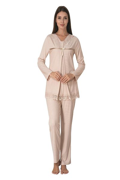 LOHOUSE Σετ Γυναικείες Πιτζάμες Mink Lace Cotton - Maternity Pregnant