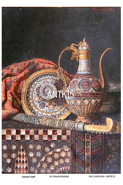 LİNEART Brass Patterned LineArt Decopage Paper - LA-ANTK15