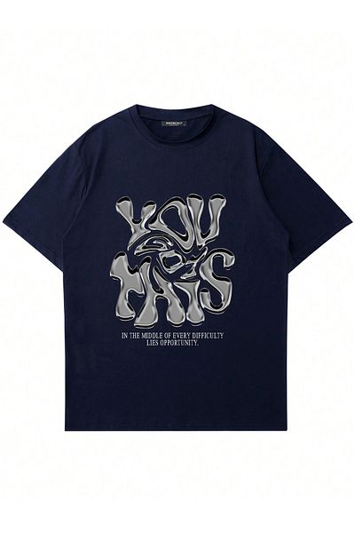 Mad&Calf Μπλουζάκι Unisex με στάμπα "You Got This" Oversize Crew Neck