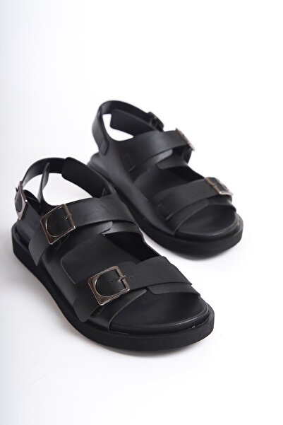 MARSEDO Murcia Kadın Oval Burun Arkası Açık Burnu Açık Tokalı Bantlı Günlük S...