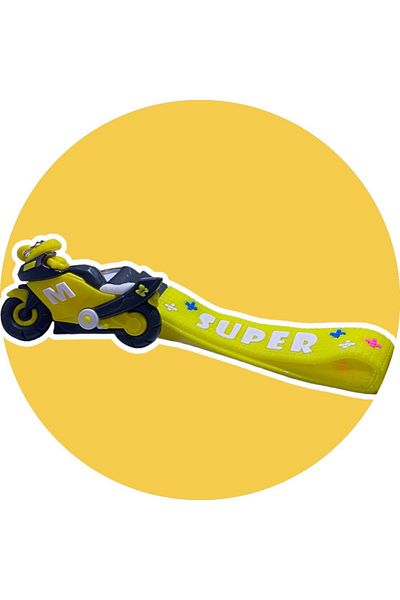 neptünstore 3D Double Sided Yellow Silicone Motorcycle Keychain