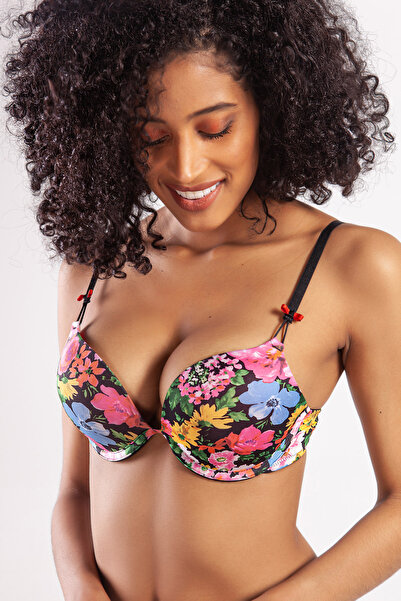 Golshan Garland Floral Patterned Supported Bra