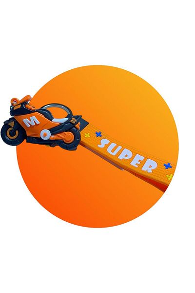 neptünstore 3D Double Sided Orange Silicone Motorcycle Keychain