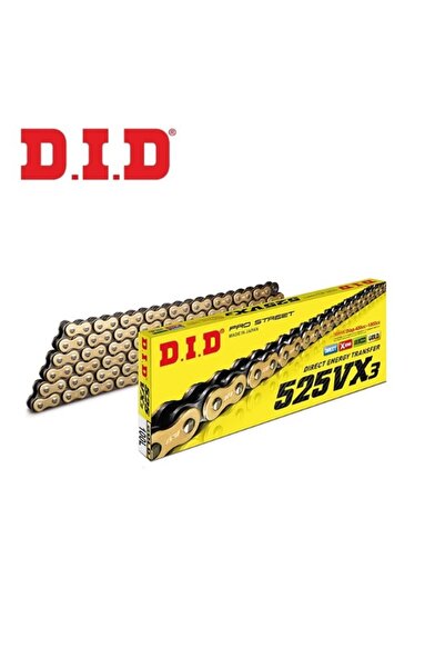D.I.D 525 VX3 X-Ringli Zincir Gold 108 Bakla
