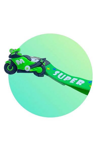 neptünstore Green 3D Motorcycle Keychain - Double Sided Silicone