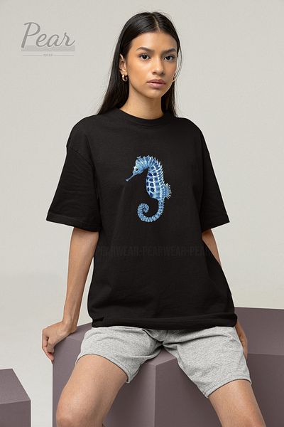 Pear Wear Μπλουζάκι Unisex με στάμπα Seahorse T-shirt Oversize