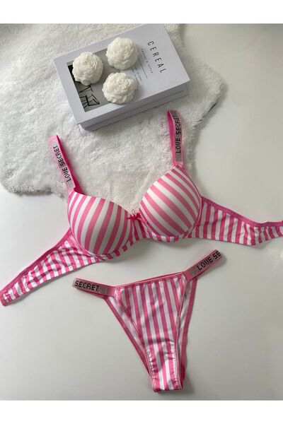 MAVEA Σετ σουτιέν με ριγέ Micro Fabric Stone