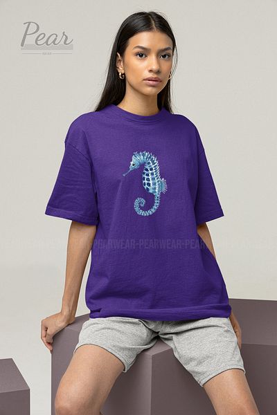 Pear Wear Μπλουζάκι Unisex με στάμπα Seahorse T-shirt Oversize