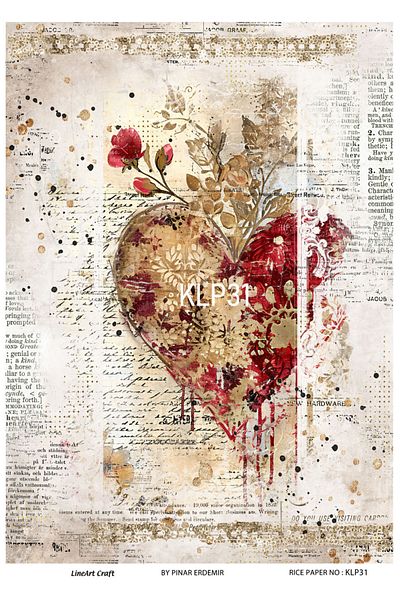 LİNEART LineArt Rice Patterned Decopage Paper - LA-KLP31